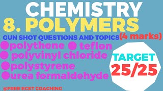 L47 Polythenepolyvinyl chlorideTeflonpolystyreneurea formaldehyde chemistryfreeecetcoaching [upl. by Swanhildas]