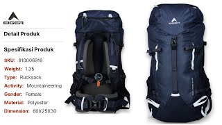 CARRIER EIGER PHALANGER 35L WS NAVY  SKU 910006916  RUCKSACK EIGER WANITA 35LITER 2022 [upl. by Casilde]