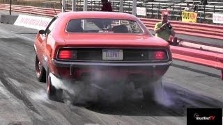 426 Hemi Cuda vs 426 Hemi Coronet RT  14 mile drag race video  Road Test TV ® [upl. by Adnilemreh]