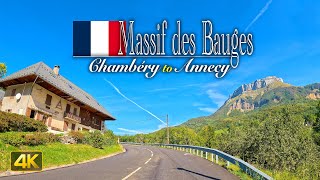 Scenic Drive through the Massif des Bauges in France 🇫🇷 Driving from Chambéry to Annecy [upl. by Mariquilla]