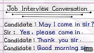 Job Interview Conversation In English  Job Interview questions And Answers  Job Interview writing [upl. by Enelrihs58]