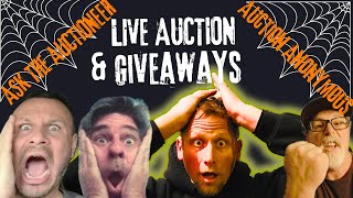 Giveaways LIVE Auction Ask the Auctioneer amp Auction Anonymous Scary Good Fun [upl. by Yelhsa789]