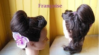 Elégant chignon haut  Elegant high updo hairstyle  Moño peinado elegante y alto [upl. by Alexandre]