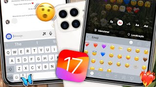 TECLADO ESTILO IPHONE NO ANDROID 2023 com EMOJIS IOS 17  SOM IOS 🔥 [upl. by Munster]