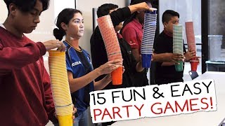 15 Fun amp Easy Party Games For Kids And Adults Minute to Win It Party [upl. by Draper]