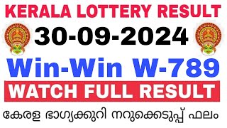 Kerala Lottery Result Today  Kerala Lottery Result WinWin W789 3PM 30092024 bhagyakuri [upl. by Nedrah]