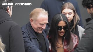 Salma Hayek amp husband François Henri Pinault  Milan Fashion Week 23 February 2024 show Gucci [upl. by Obara]