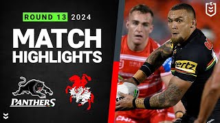 NRL 2024  Panthers v Dragons  Match Highlights [upl. by Anahsal]