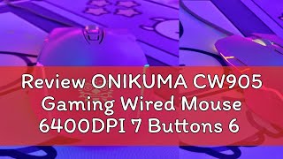 Review ONIKUMA CW905 Gaming Wired Mouse 6400DPI 7 Buttons 6 Color LED Light Ergonomic USB Cute Purp [upl. by Gimble559]