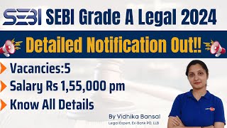 SEBI Legal 2024 Notification Out  5 Vacancies  Salary Rs 155000 pm  Complete Details [upl. by Kanter]