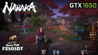 GTX 1650  NARAKA BLADEPOINT  RYZEN 5 3550h ASUS TUF FX505DT  ALL SETTINGS FPS Test [upl. by Brass54]