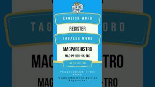 What is quotRegisterquot in Tagalog speaktagalognow [upl. by Atiniv156]