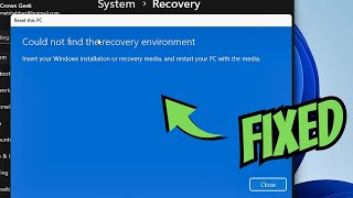 How to FIX quotCould not find the Recovery Environmentquot on Windows 11  10  FIX Cant Reset Windows [upl. by Ameh]