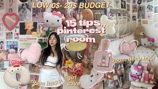 🎀 How to make your room AESTHETIC on a low budget ౨ৎ your PINTEREST ROOM ERA [upl. by Inahpit]