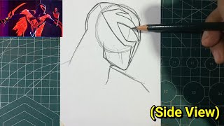 How to Draw Spiderman 2099 Miguel OHara in SIDE VIEW  Spiderman Across The Spiderverse [upl. by Okikuy]