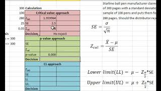 Hypothesis testOne sample mean using Excel Ep21 ftNirmal Bajracharya [upl. by Dolhenty]