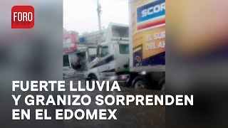 Lluvia acompañada de granizo dejan inundaciones en Ecatepec y Coacalco en el Edomex  Las Noticias [upl. by Anelak]