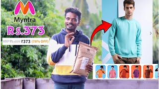 Best Sweatshirt Under Budget From Myntra  The Garage Co Sweatshirt Review In Telugu  Prasads Arts [upl. by Ahsinak]