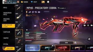 Max Cobra MP40 in free fire  🔥 world free fire richest ID [upl. by Ahsinyar]