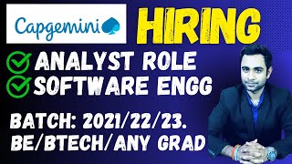 🔴Capgemini Hiring Analyst Role  Batch 2021  2022  2023  Hexaware Hiring [upl. by Lati28]