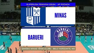 Minas x Barueri Superliga Feminina de VÃ´lei 202324 1o Turno [upl. by Phelia785]