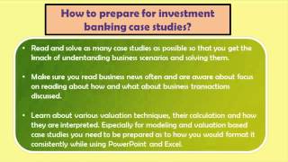 Investment Banking case studies [upl. by Nairrot]