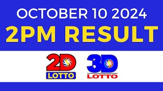 2pm Lotto Result Today October 10 2024  PCSO Swertres Ez2 [upl. by Marx]