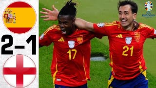 Spain vs England 21  All Goals and Highlights  EURO 2024 FINAL [upl. by Halstead869]