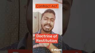 Doctrine of restitution in contract act ashishsir [upl. by Norford610]