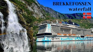 MSC EURIBIA Norway cruise  FLAM  Hiking to the BREKKEFOSSEN waterfall [upl. by Nevets]