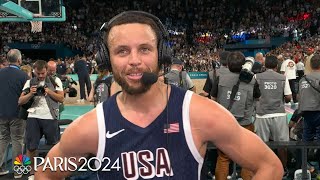 Steph Curry thankful that the avalanche came in gold medal game  Paris Olympics  NBC Sports [upl. by Nifares226]