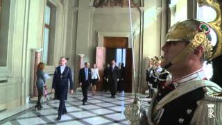 Incontro del Presidente Giorgio Napolitano con il Re Felipe VI e la Regina Letizia di Spagna [upl. by Darreg]