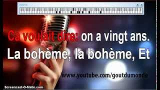 KARAOKÉ  La Bohème La Bohème Charles Aznavour [upl. by Gurney]