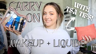 Whats In My Carry On Makeup Bag  How To Pack Your Liquids Bag 2022 [upl. by Enelrats813]