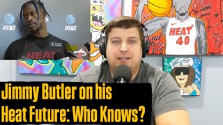 Jimmy Butler Reacts To Latest Trade Buzz  Says quotWho Knowsquot On Miami Heat Extension and Future [upl. by Hessler]