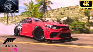 Dodge Charger SRT Hellcat Redeyes WidebodyForza Horizon 5GameplayLogitech Pro Sim Racing [upl. by Attennot]