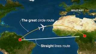 Why Airplanes Fly On A Curved Path [upl. by Oab649]