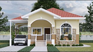 BUNGALOW HOUSE DESIGN  3 BEDROOMS  125 SQM  1345 SQFT [upl. by Crim]