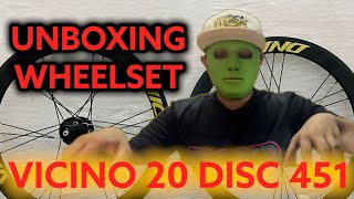 UNBOXING WHEELSET VICINO ALLOY 20 INCI FOLDING BIKE DAN MINIVELO WACREVIEW WACSPA [upl. by Ahserkal701]