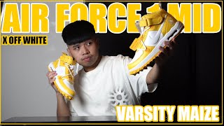 REVIEW NIKE AIR FORCE 1 MID X OFFWHITE quot VARSITY MAIZE quot NIKE X OFFWHITE กำลังจะตายหรือแค่หายไป [upl. by Eugen]