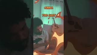 Gunna  Too easy guitar play along  Em Am youtubeshorts shorts [upl. by Mages]