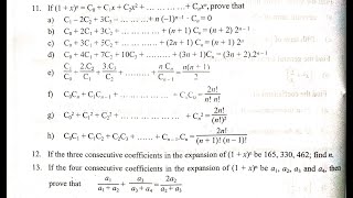 binomial theorem proofs of binomial coefficientsclass 12 [upl. by Ylrehs]