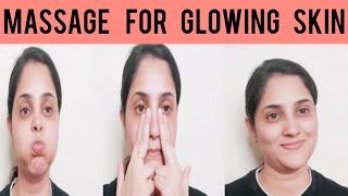 Facial massage exercise for glowing skin  एक बार में ही अच्छे results मिलेंगे faceyoga skincare [upl. by Kolva]