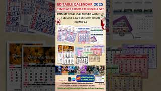 EDITABLE CALENDAR 2025 TEMPLATE COMPLETE BUNDLE SET [upl. by Meid360]