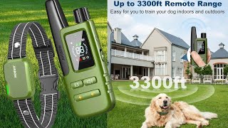 Dog Shock Collar 3300FT Dog Training Collar with Remote [upl. by Assilev88]