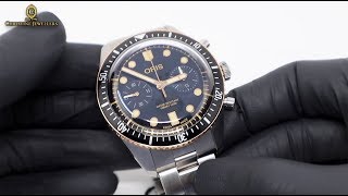 HANDS ON THE 2019 FIRST ORIS DIVERS SIXTY CHRONOGRAPH 01 771 7744 435407 8 21 18 [upl. by Roid]