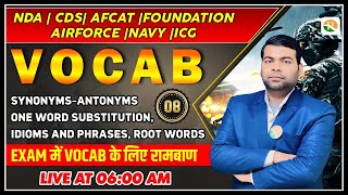 Vocabulary for Airforce Navy ICG NDACDS  Airforce Vocab Classes 2024  Vocabulary for NDA  NDA [upl. by Langsdon]