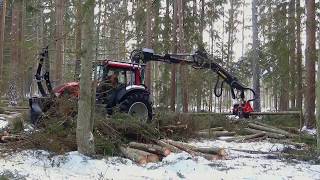 Nisula 425H amp Valtra N series Video is made by Kompania Lesna from Poland [upl. by Forkey]