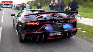 Supercars leaving Car Show  800HP Gintani SVJ Regera F12 NLargo XBOW GTXR GT2 RS [upl. by Nelleyram]