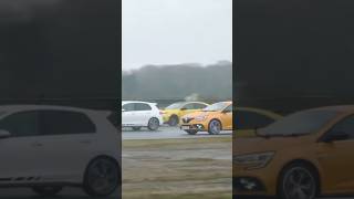 VW Golf GTI Vs Honda Civic typeR Vs Vs Megane Trophy drag race vwgolfr hondacivic creditcarwow [upl. by Ernestine123]